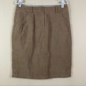 Vintage Alain Monoukian Linen Knee Length Skirt